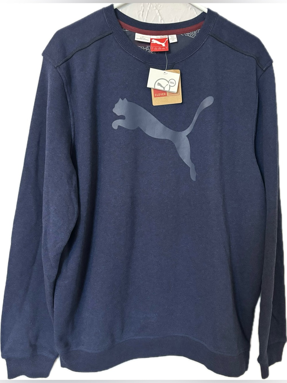 Puma Men’s DryCell Sport Crewneck Sweatshirt - Size L - Peacoat Heather